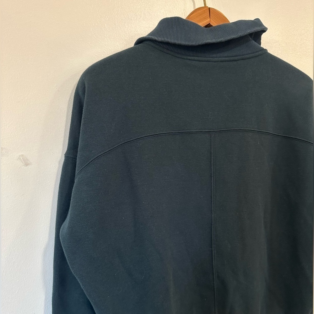 Athleta 1/4 Zip Funnel Neck Cozy Karma Sweatshirt Women Small Petite Nordic Teal - Picture 8 of 8